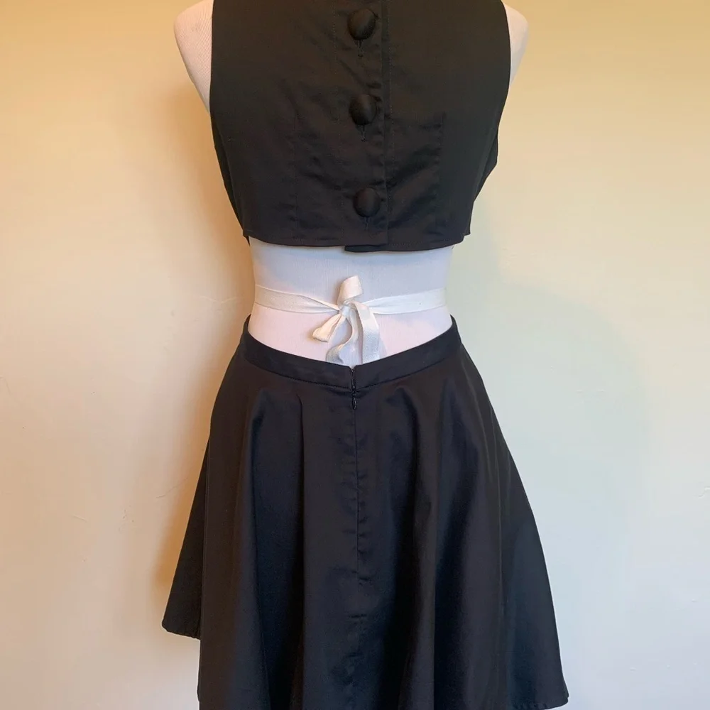 Double Zero black open pinup, rock a billy black dress - Picture 2 of 14